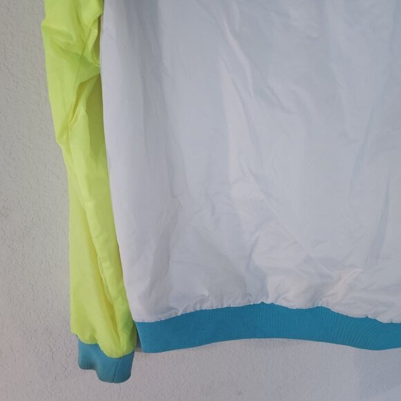 Men’s Nike Hoodie Windrunner Jacket Sz small Neon yellow blue white must have - Picture 4 of 15